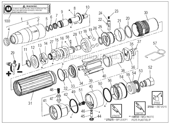 Page A Diagram and Parts List for CP2010 6151922010 Chicago Pneumatic Electric Drill